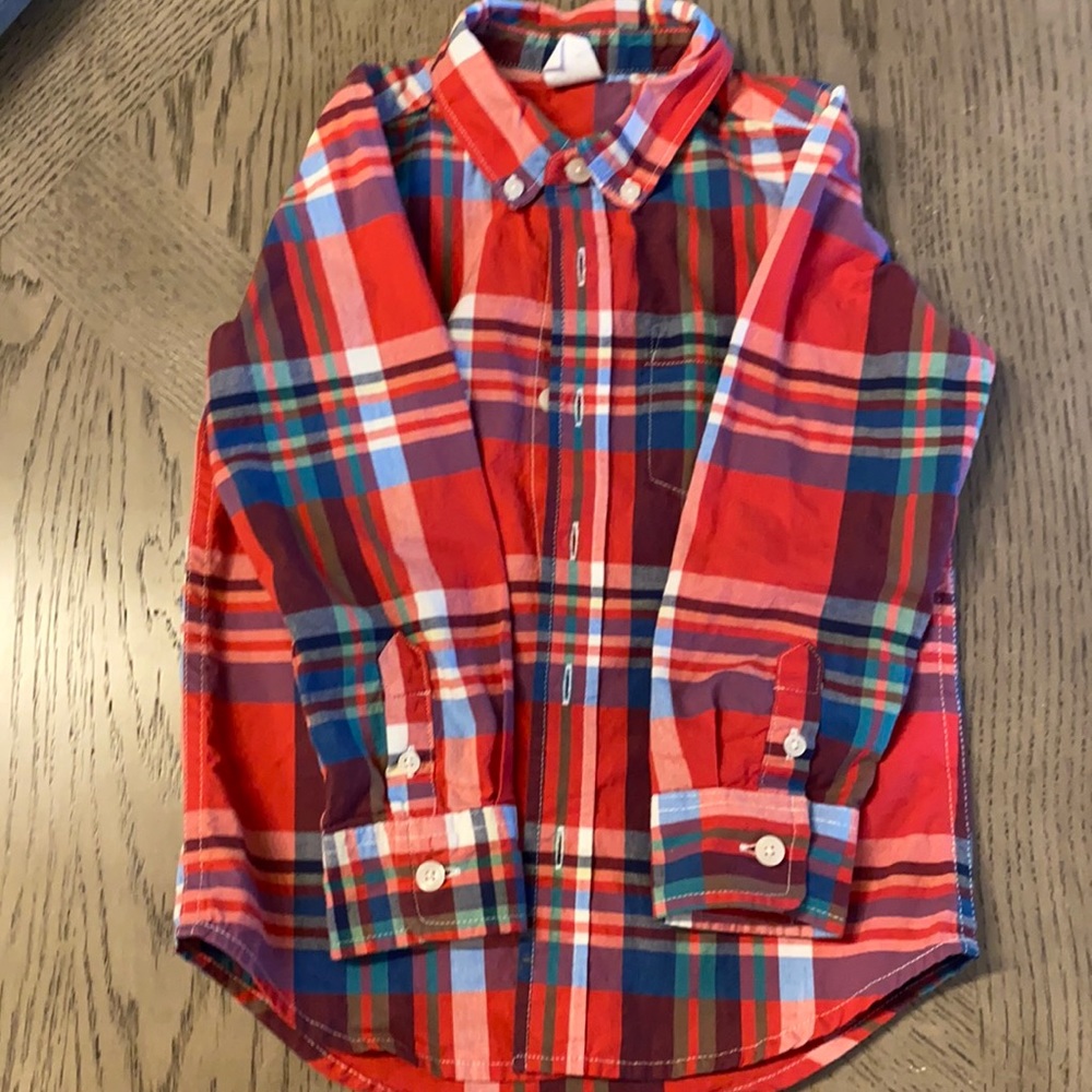 Boys Gap plaid button down worn once
